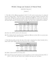 ST4241: Design and Analysis of Clinical Trials