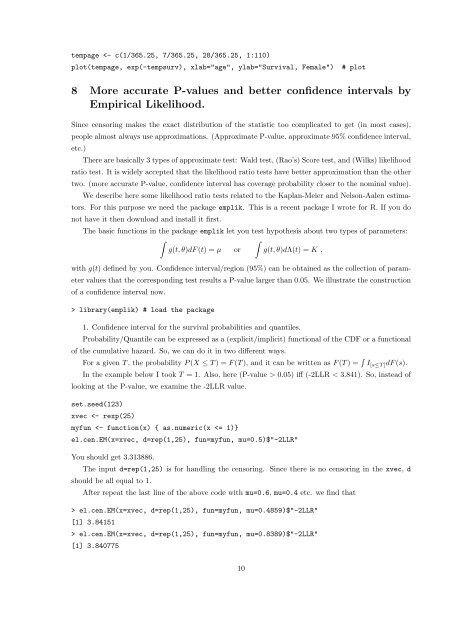 Use Software R to do Survival Analysis and - The Department of ...