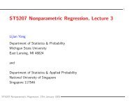 Lecture3 Slide - The Department of Statistics and Applied Probability ...
