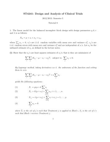 ST4241: Design and Analysis of Clinical Trials - The Department of ...