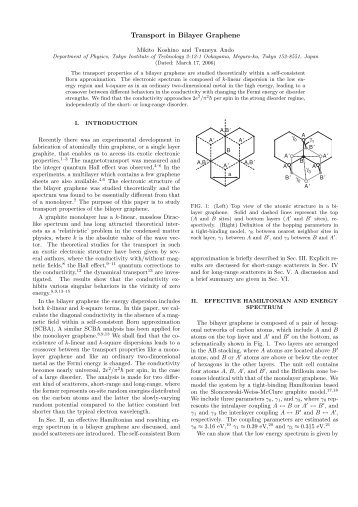 Transport in Bilayer Graphene