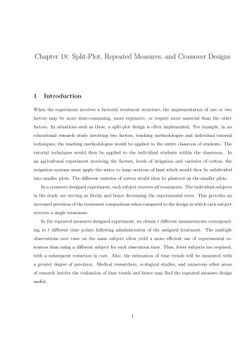 Chapter 18: Split-Plot, Repeated Measures, and Crossover Designs