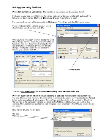 Making plots using StatTools