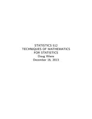 STATISTICS 512 TECHNIQUES OF MATHEMATICS FOR ...