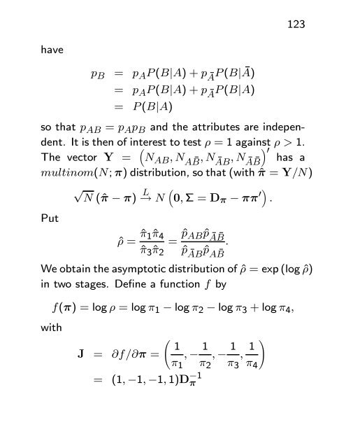 Asymptotic Methods in Statistical Inference - Statistics Centre