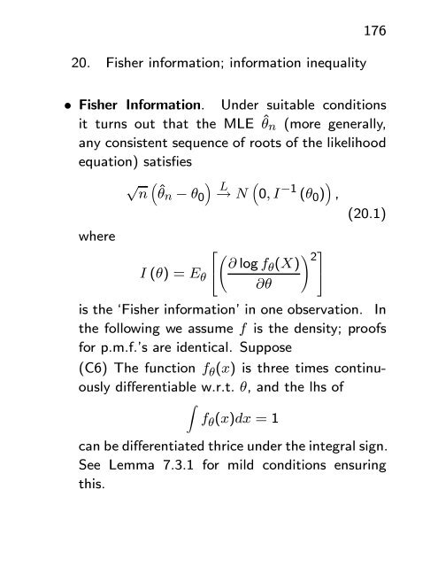 Asymptotic Methods in Statistical Inference - Statistics Centre