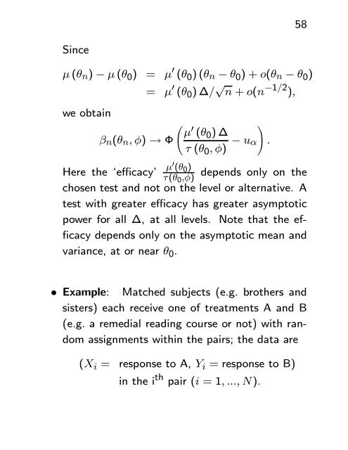 Asymptotic Methods in Statistical Inference - Statistics Centre