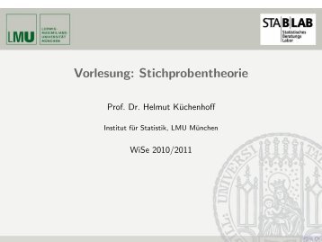 24. Januar 2011 - Institut für Statistik - LMU