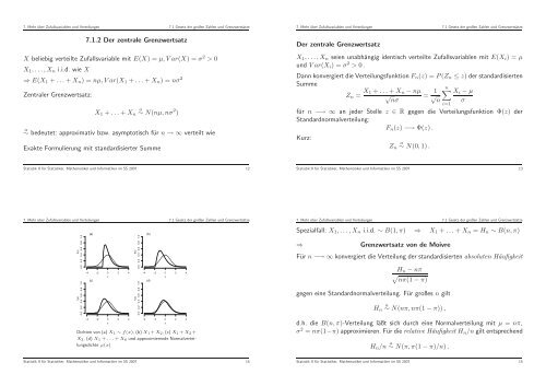 Statistik II für Statistiker, Mathematiker und Informatiker (SS ... - LMU