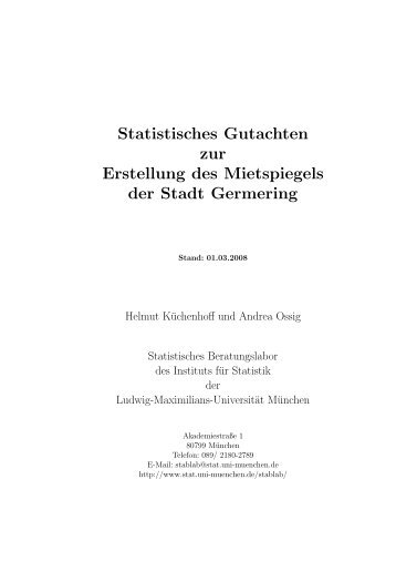 Statistisches Gutachten zur Erstellung des Mietspiegels der Stadt ...