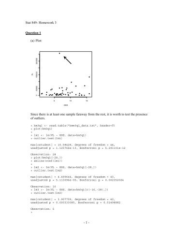 Stat 849- Homework 3 - 1 - Question 1 (a) Plot: Since there is at least ...