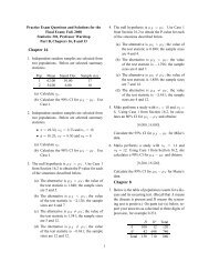 Practice Exam Questions and Solutions for the Final Exam, Part B