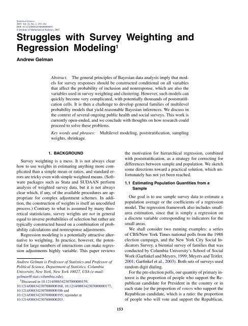 Struggles with Survey Weighting and Regression Modeling paper