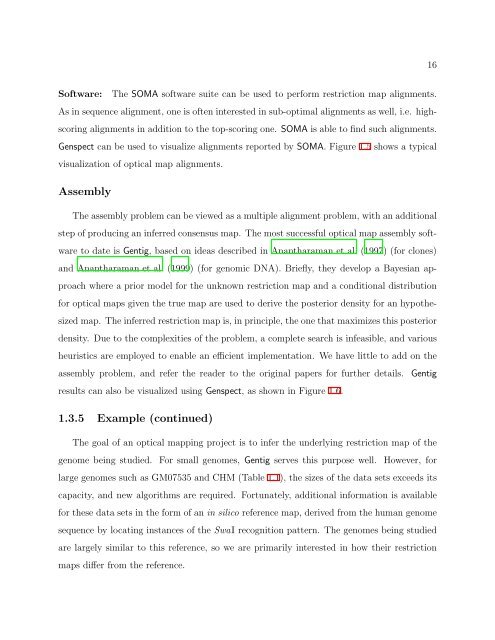 On the Analysis of Optical Mapping Data - University of Wisconsin ...