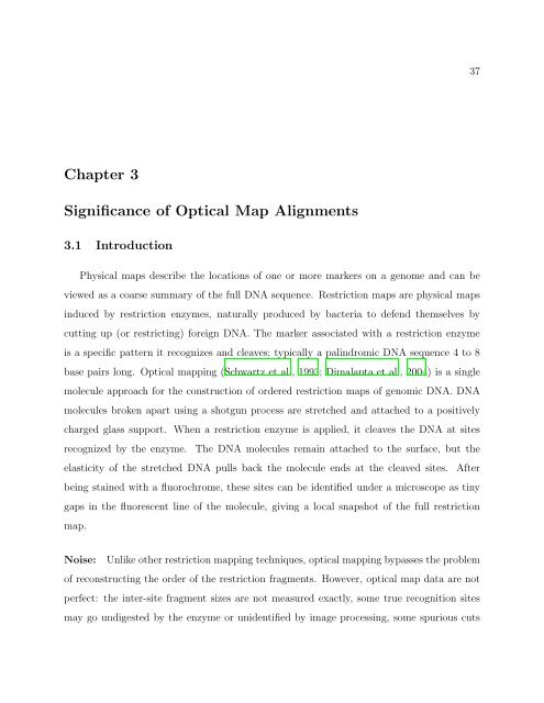 On the Analysis of Optical Mapping Data - University of Wisconsin ...