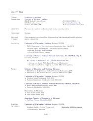 My CV - Department of Statistics - University of WisconsinâMadison