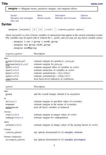 Marginal - Stata