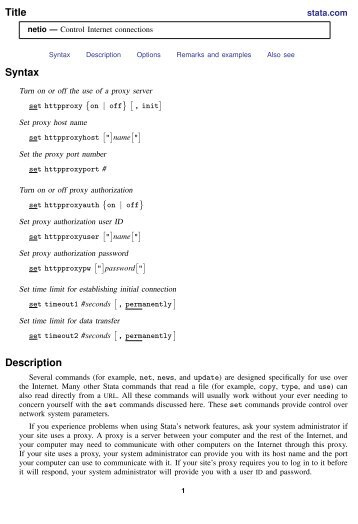 netio - Stata