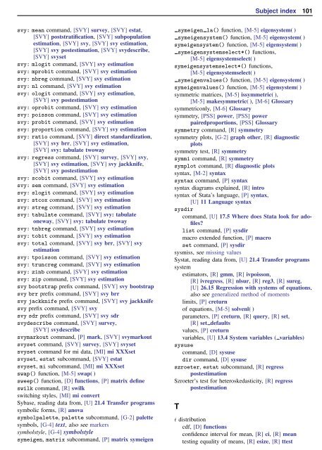 Subject index - Stata