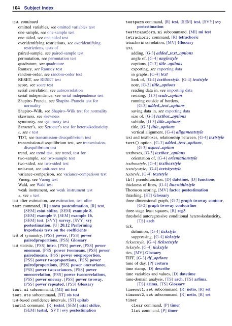 Subject index - Stata