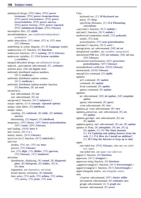 Subject index - Stata