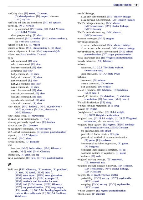 Subject index - Stata