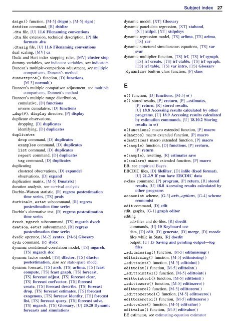 Subject index - Stata