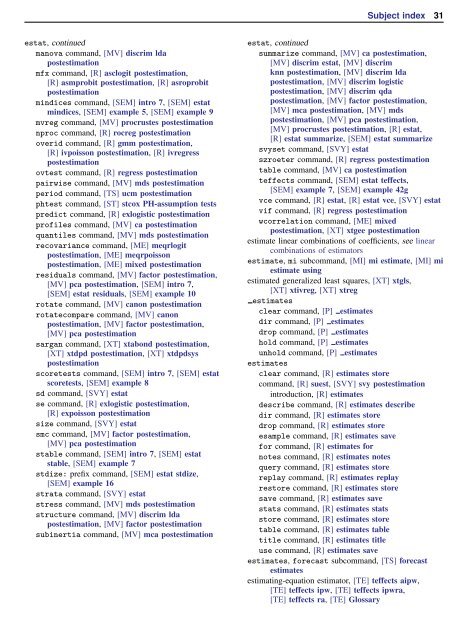 Subject index - Stata