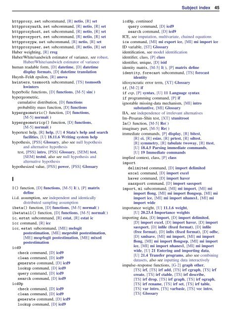 Subject index - Stata