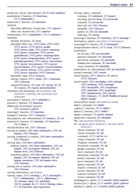 Subject index - Stata