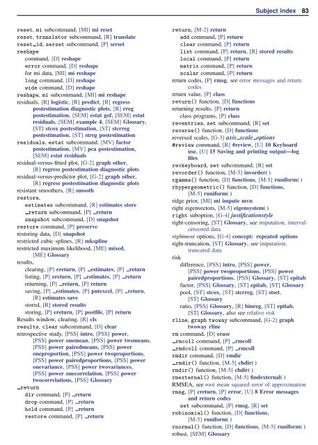 Subject index - Stata