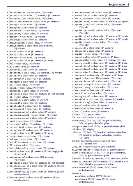 Subject index - Stata