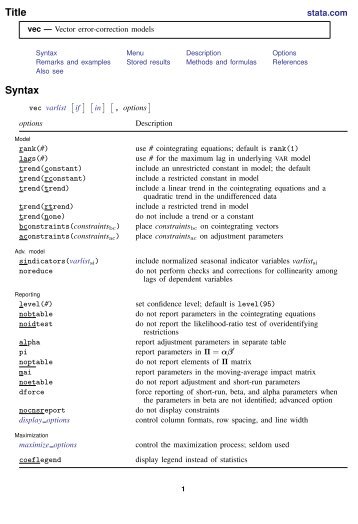 vec - Stata