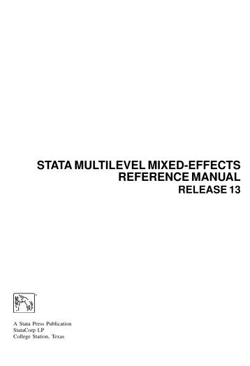 [ME] Multilevel Mixed Effects - Stata