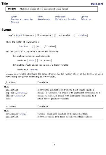 meglm - Stata