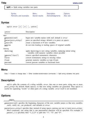 Split - Stata