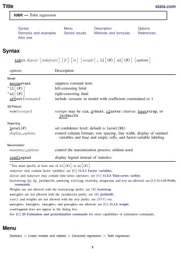 Tobit - Stata