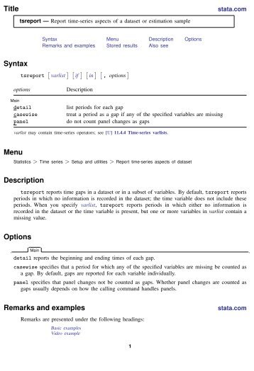 tsreport - Stata