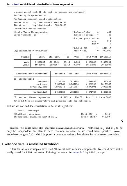 mixed - Stata