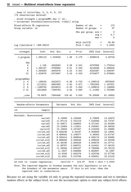 mixed - Stata