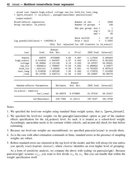 mixed - Stata