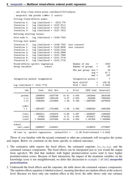 meoprobit - Stata