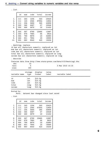 destring - Stata