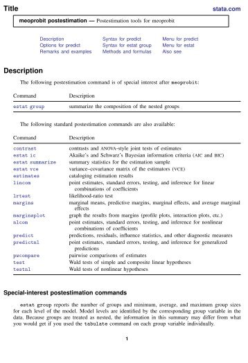 meoprobit postestimation - Stata