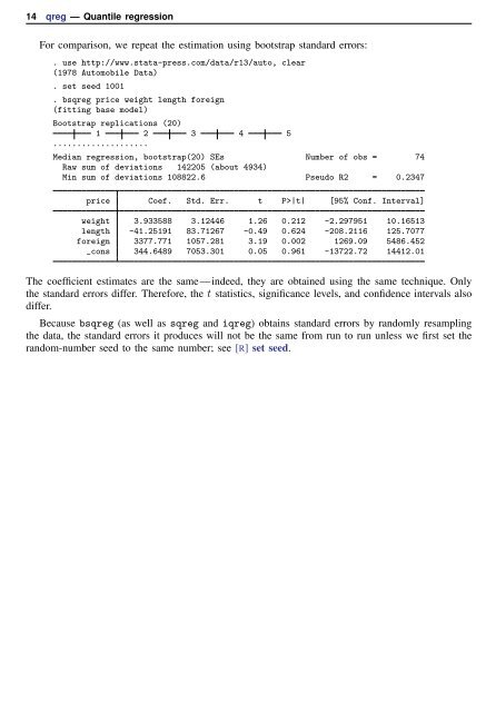 qreg - Stata