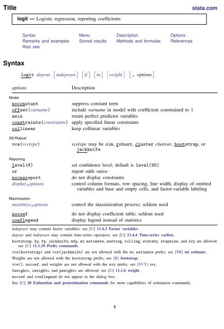 logit - Stata