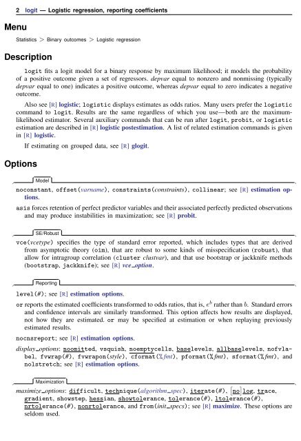 logit - Stata