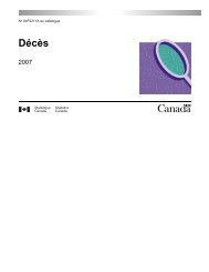 Décès – 2007 - Statistique Canada