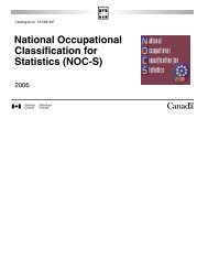 National Occupational Classification for Statistics (NOC-S)