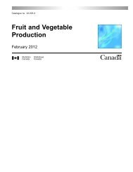 Fruit and Vegetable Production – February 2012 - Statistique Canada